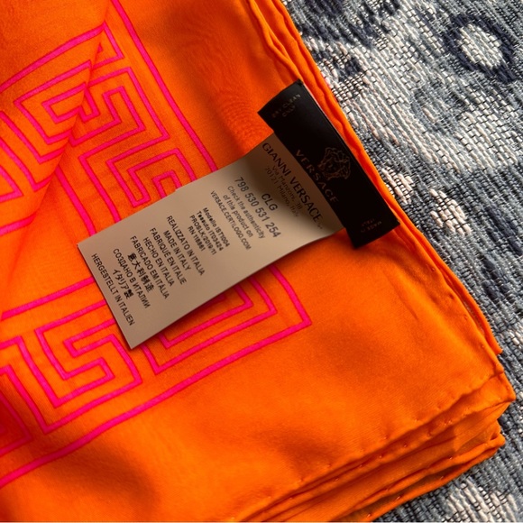 Versace Orange and pink Medusa Scarf - Picture 8 of 8